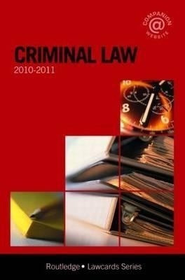 Criminal Lawcards 2010-2011(English, Paperback, Routledge)