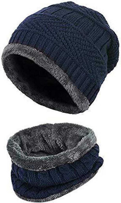 U UZAN Woven Beanie Cap(Pack of 2)