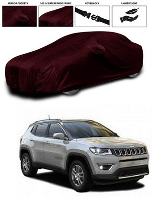 ANTHUB Car Cover For Jeep Compass (With Mirror Pockets)(Maroon)