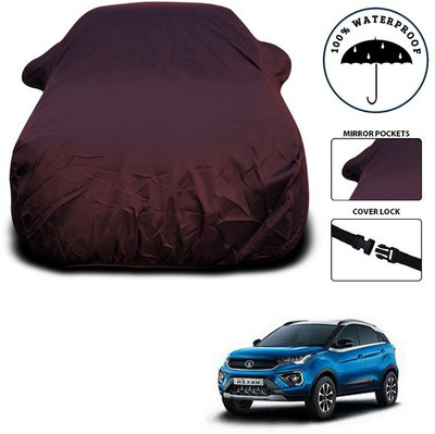 ANTHUB Car Cover For Tata Nexon (With Mirror Pockets)(Maroon)