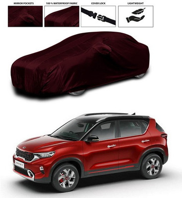 SEBONGO Car Cover For Kia Sonet (With Mirror Pockets)(Maroon)