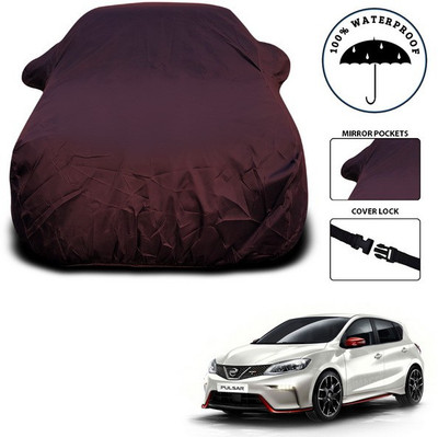 SEBONGO Car Cover For Nissan Pulsar (With Mirror Pockets)(Maroon)