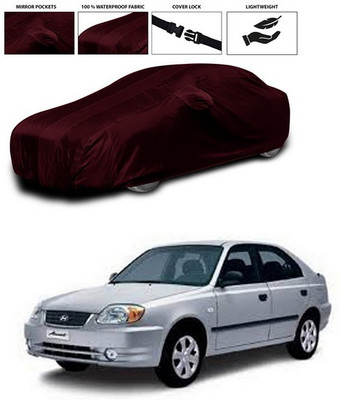 ANTHUB Car Cover For Hyundai Accent Viva (With Mirror Pockets)(Maroon)