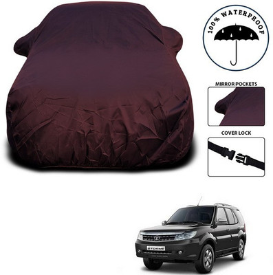 SEBONGO Car Cover For Tata Safari Storme (With Mirror Pockets)(Maroon)