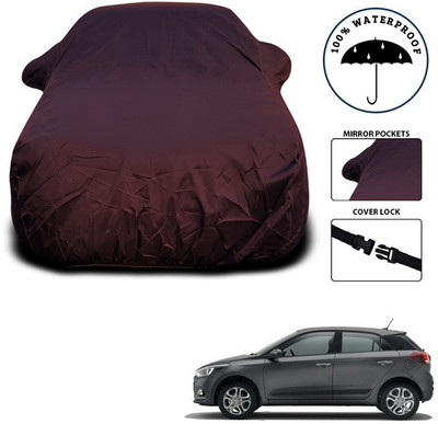 ANTHUB Car Cover For Hyundai Elite i20 (With Mirror Pockets)(Maroon)