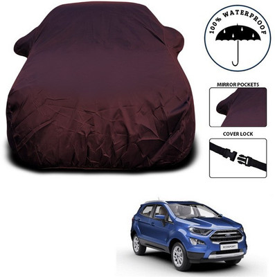 ANTHUB Car Cover For Ford Ecosport (With Mirror Pockets)(Maroon)