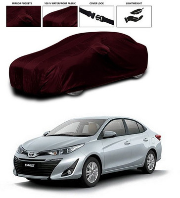 ANTHUB Car Cover For Toyota Yaris (With Mirror Pockets)(Maroon)