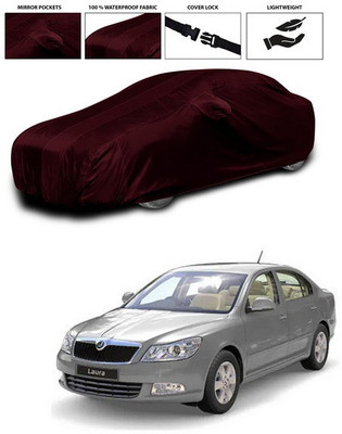 ANTHUB Car Cover For Skoda Laura (With Mirror Pockets)(Maroon)