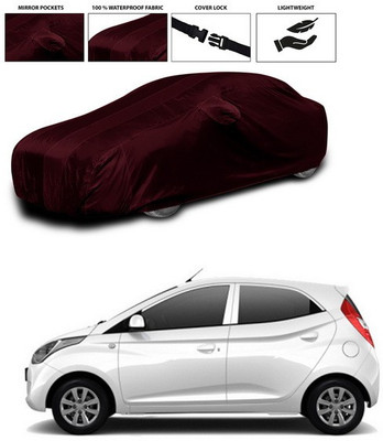 ANTHUB Car Cover For Hyundai Eon (With Mirror Pockets)(Maroon)