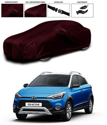 ANTHUB Car Cover For Hyundai i20 Active (With Mirror Pockets)(Maroon)