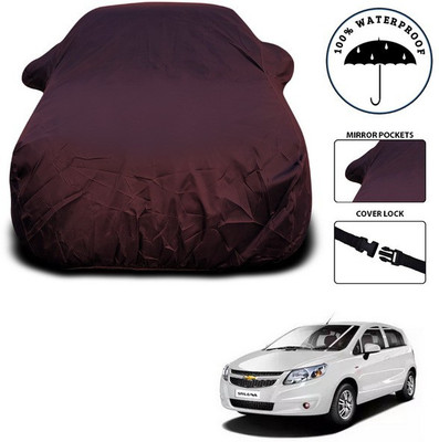ANTHUB Car Cover For Chevrolet Sail UVA (With Mirror Pockets)(Maroon)