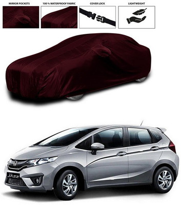SEBONGO Car Cover For Honda Jazz (With Mirror Pockets)(Maroon)