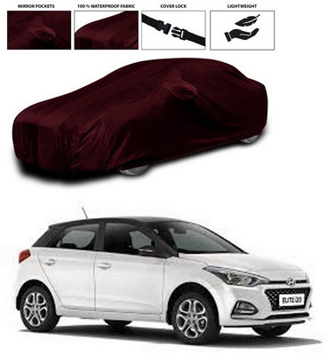 ANTHUB Car Cover For Hyundai Elite i20 (With Mirror Pockets)(Maroon)
