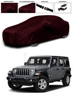 SEBONGO Car Cover For Jeep Wrangler (With Mirror Pockets)(Maroon)