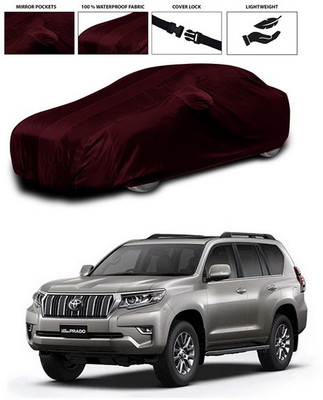 SEBONGO Car Cover For Toyota Land Cruiser Prado (With Mirror Pockets)(Maroon)