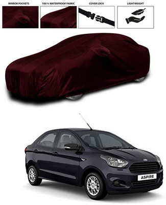 ANTHUB Car Cover For Ford Figo Aspire (With Mirror Pockets)(Maroon)