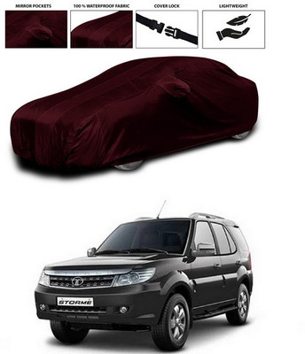 SEBONGO Car Cover For Tata Safari Storme (With Mirror Pockets)(Maroon)