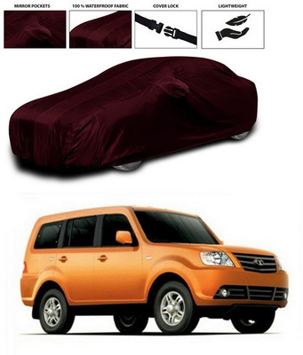 SEBONGO Car Cover For Tata Sumo Grande (With Mirror Pockets)(Maroon)