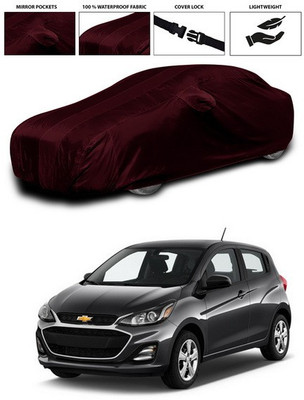 SEBONGO Car Cover For Chevrolet Spark (With Mirror Pockets)(Maroon)