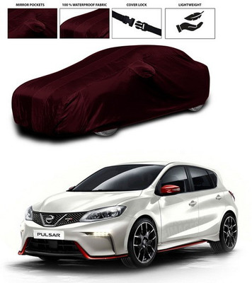 SEBONGO Car Cover For Nissan Pulsar (With Mirror Pockets)(Maroon)