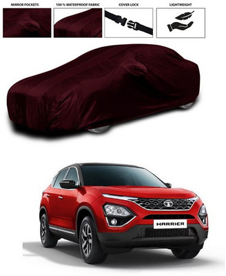 SEBONGO Car Cover For Tata Harrier (With Mirror Pockets)(Maroon)