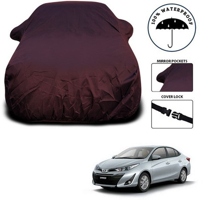 ANTHUB Car Cover For Toyota Yaris (With Mirror Pockets)(Maroon)
