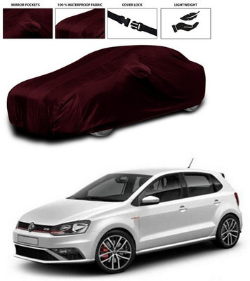 ANTHUB Car Cover For Volkswagen Polo GT (With Mirror Pockets)(Maroon)