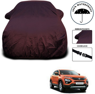 SEBONGO Car Cover For Tata Harrier (With Mirror Pockets)(Maroon)