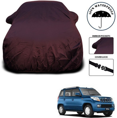 ANTHUB Car Cover For Mahindra TUV300 (With Mirror Pockets)(Maroon)