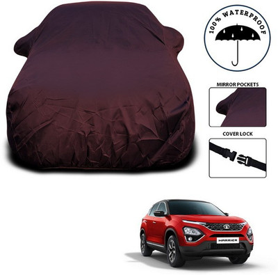 ANTHUB Car Cover For Tata Harrier (With Mirror Pockets)(Maroon)