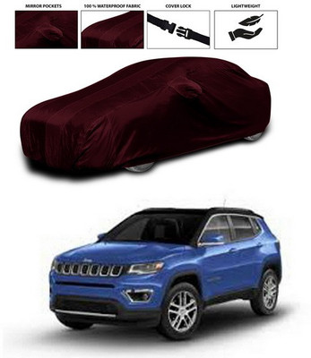ANTHUB Car Cover For Jeep Compass (With Mirror Pockets)(Maroon)