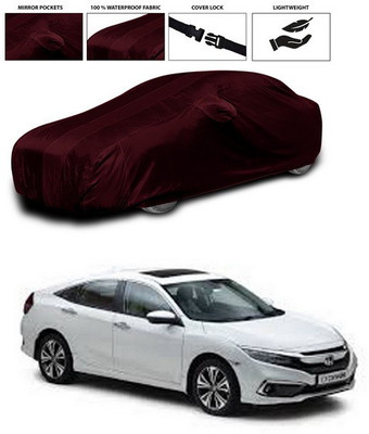 ANTHUB Car Cover For Honda Civic (With Mirror Pockets)(Maroon)