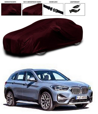 SEBONGO Car Cover For BMW X1 (With Mirror Pockets)(Maroon)