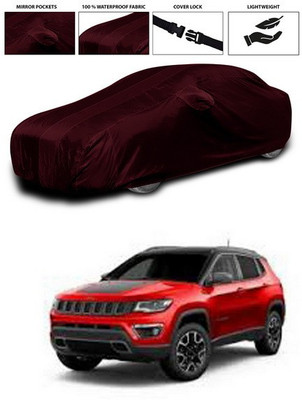 ANTHUB Car Cover For Jeep Compass (With Mirror Pockets)(Maroon)