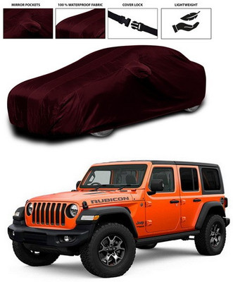 ANTHUB Car Cover For Jeep Wrangler (With Mirror Pockets)(Maroon)