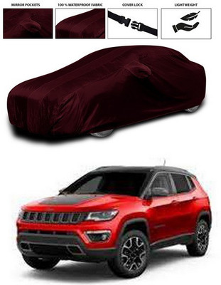 SEBONGO Car Cover For Jeep Compass (With Mirror Pockets)(Maroon)