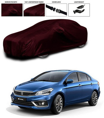 ANTHUB Car Cover For Maruti Suzuki Ciaz (With Mirror Pockets)(Maroon)