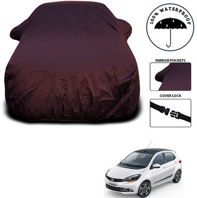 ANTHUB Car Cover For Tata Tiago (With Mirror Pockets)(Maroon)