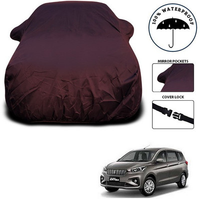 ANTHUB Car Cover For Maruti Suzuki Ertiga (With Mirror Pockets)(Maroon)