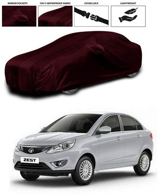 ANTHUB Car Cover For Tata Zest (With Mirror Pockets)(Maroon)