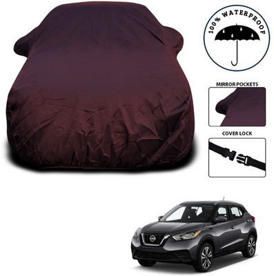 SEBONGO Car Cover For Nissan Kicks (With Mirror Pockets)(Maroon)