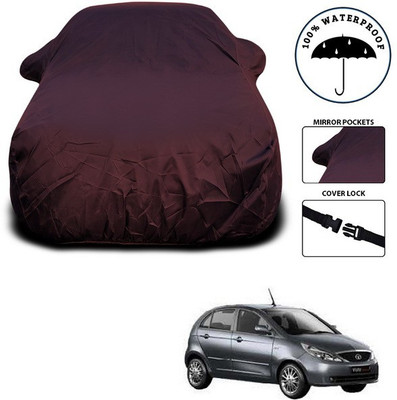 ANTHUB Car Cover For Tata Indica Vista (With Mirror Pockets)(Maroon, For 2019, 2020, 2021, 2022, 2023 Models)