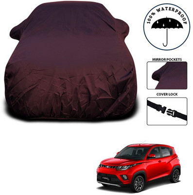 SEBONGO Car Cover For Mahindra KUV100 (With Mirror Pockets)(Maroon)