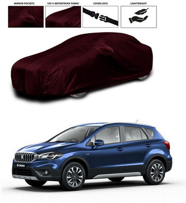SEBONGO Car Cover For Maruti Suzuki S-Cross (With Mirror Pockets)(Maroon)