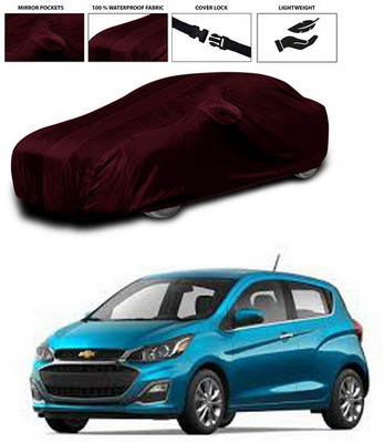 SEBONGO Car Cover For Chevrolet Spark (With Mirror Pockets)(Maroon)