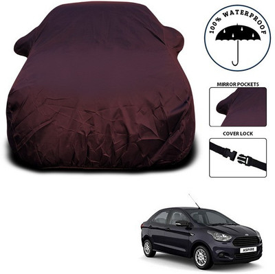 ANTHUB Car Cover For Ford Figo Aspire (With Mirror Pockets)(Maroon)