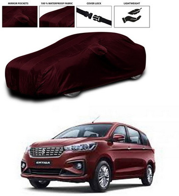 SEBONGO Car Cover For Maruti Suzuki Ertiga (With Mirror Pockets)(Maroon)