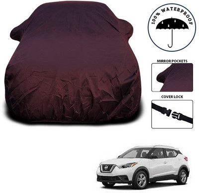 SEBONGO Car Cover For Nissan Kicks (With Mirror Pockets)(Maroon)