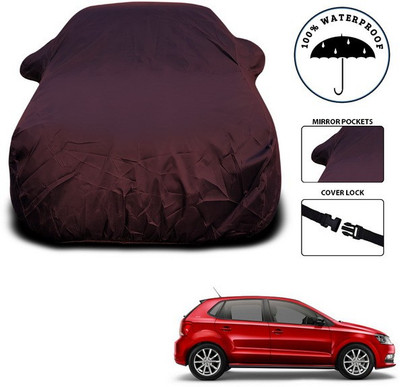 ANTHUB Car Cover For Volkswagen Polo GT (With Mirror Pockets)(Maroon)