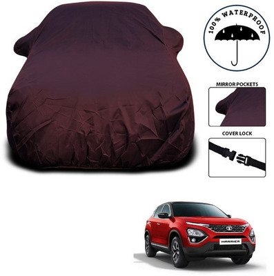 ANTHUB Car Cover For Tata Harrier (With Mirror Pockets)(Maroon)